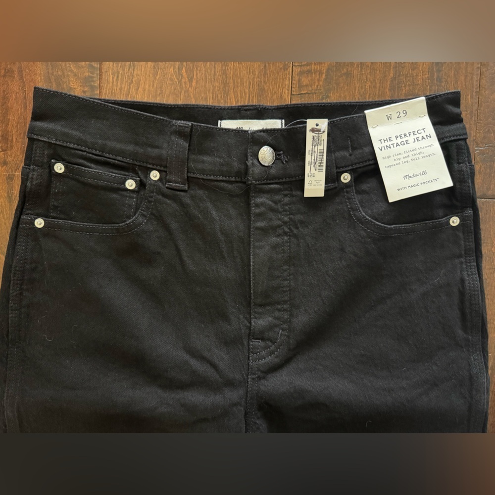 Madewell The Perfect Vintage Jean - Comfort Stretch Size 29 Black Frost - Picture 7 of 8